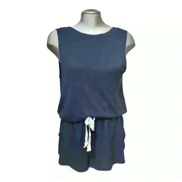 Aritzia  Wilfred Free Romper Jersey Knit Beach Casual Blue - Picture 1 of 10